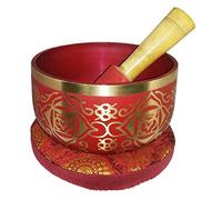 Bol chantant tibétain pour méditation, diamètre : 12,7 cm, rouge