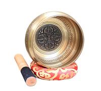 Bol chantant tibétain, son de méditation, carillon en cuivre, son de Bouddha, ornement de bol thérapeutique zen(16.5CM)