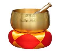 Bol chantant tibétain tout en cuivre, ornement de carillon bénédiction for la maison, le temple, salle Bouddha, consécration(6 pouces)