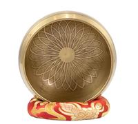 Bol chantant tibétain tout en cuivre, ornement de carillon bénédiction for la maison, le temple, salle Bouddha, consécration Équilibre émotionnel