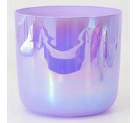 Bol chantant transparent 432 Hz 17,8 cm avec maillet en daim et joint torique, bol chantant en cristal de quartz chakra du troisième œil de couleur violette for méditation et bain sonore