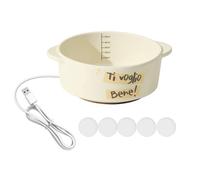 Bol chauffant pour chien - Bol chauffant en céramique pour animaux de compagnie - Température automatique - Eau pour chiens, chats, lapins, oiseaux, poules - La longueur du câble est de 1,5 m pour une