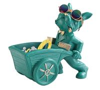 Bol clé pour Table d'entrée, Mignon Bol clé,Resin Dog Figurine Candy Bowl - Chien Mignon tirant Un Chariot de Design de Design de décoration intérieure Figurines pour Le Salon