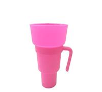 Bol combo avec paille pour collation et boisson 2 en 1 - Gobelet de stade de 1 000 ml avec bol à goûter en ABS résistant aux hautes températures pour aller au cinéma, parc, terrain de sport, maison