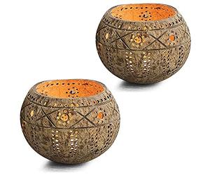 Bol Coquille de Noix de Coco, Bougeoir, Bougeoir Fait Une Main Coquille de Noix de Coco pour Pilier, Bol de Rangement