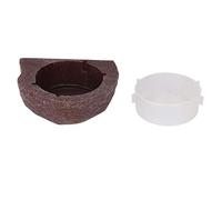 Bol d’Alimentation pour Reptiles en Plastique Durable, Plat à Nourriture pour lézards et caméléons, Type Suspension avec Aimant Puissant pour Verre ou carrelage, Station d’alimenta (Brun)