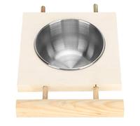Bol d'alimentation du Perroquet en Acier Inoxydable avec Stand - Alimentaire et Aquarelle pour Accessoire de Cage à Oiseaux (Créneau Unique)
