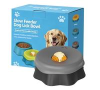 Bol d'alimentation lente en silicone pour chiens et chats, plaque à lécher interactive avec boule roulante, mangeoire puzzle de qualité alimentaire pour aliments humides, yaourt et beurre d'arachide