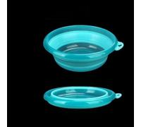 Bol d'appât pliable pour la pêche, récipient en plastique portable et pliable avec surface lisse, accessoire léger et peu encombrant pour un rangement et un nettoyage faciles, bleu (33 cm)