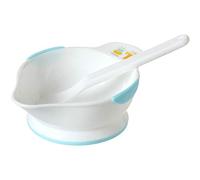 Bol D'Apprentissage De Bébé Avec Cuillère Bébé Bol Anti-Dérapant Vaisselle Micro-Ondes Cuillère Meulage Bleu