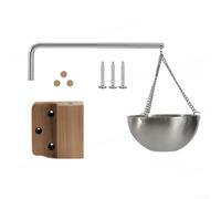 Bol d'aromathérapie pour sauna avec bras oscillant pour un déplacement sans effort entre diffusion active et rangement compact contre le mur du sauna