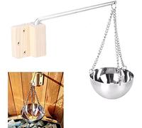 Bol D'arôme Sauna, 350 ML Bol de Sauna Acier Inoxydable Bol D'arôme Sauna Accessoires pour Spa Bol de Vaporisation Bol Suspendu Tasse D'huile Essentielle Bol de Sauna Accessoires D'ambiance