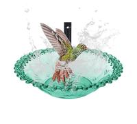Bol de bain d'oiseaux, bain d'oiseaux de jardin,9 pouces de bol de bain d'oiseau de jardin monté arbre | Bassin d'alimentation en eau de gueule transparente, statue en forme de pour colibri, perroquet