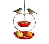 Bol de bain d'oiseaux, double couche d'eau, 15,7 x 7,8 x 7,8 pouces, bain d'oiseaux vintage avec base robuste, mangeoire extérieure, accessoire de jardin au design classique, décoration de cour pour p