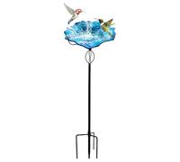 Bol de bain pour oiseaux - avec support de 81,3 cm - Fournitures de jardin vintage - Mangeoire à eau pour oiseaux, volière, pinson, moine, perroquets, maison, jardin, cour, aménagement paysager, parc