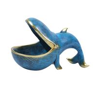 Bol de baleine en résine - Sculpture de baleine faite à la main pour décoration de la maison, art de baleine unique | Figurine animale rustique en forme de baleine - Bouche ouverte pour entrée de la