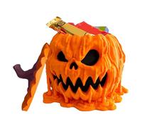 Bol de bonbons à la d'Halloween : truc effrayant ou assiette à bonbons, Jack O Lantern Snack Supporter | Décoration de fête de table, pot de bonbons à la effrayante pour le