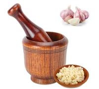 Bol de broyage en bois, mortier et pilons en bois de jujube Manuel Ail Gingembre Broyeur d'épices Mortier et pilon Set Mélangeur d'épices Broyeur Broyeur Bol de cuisine Smashing Tools