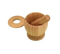 Bol de broyeur de pierre Pot de pilonnage manuel Vintage, pilon à ail, mortier d'ail, en bois, pot domestique, bol anneau, meulage(Grand)