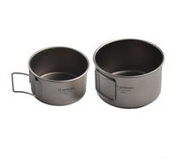 Bol de camping léger en titane pliable avec poignée pour randonnée, pique-nique, résistant à la rouille, inodore (450 ml avec bols de 600 ml sans couvercle)