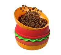 Bol de chat à mangeoire lent, chiot bol de mangeoire lent | Feeder de puzzle de chat,5 en 1 Hamburger Design Interactive Maze Great Treat Dispensher Dispensver pour anti-étouffement, soulagement du st