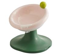 Bol de chat surélevé inclus - bol de nourriture pour chat élevé en céramique | Bol de chat surélevé pour nourriture et eau | Hauteur réglable | Whisker Friendly Feeder Stand pour animaux de compagnie