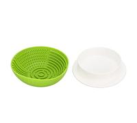 Bol de Chien Lent pour Manger | 3 - Conception de Texture pour Les mangeurs Rapides | Bol Animal de Compagnie en Silicone Pliable avec Plat d'eau | Secure - Grip/Dur/Wet -