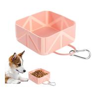 Bol De Chiens Portable - 4.13x4.13x1,77 Pouces Food Food And Water Conteneur Pour Animaux De Compagnie, 500 Ml De Chiens Waterer Feeder Pour Chiot, VR, Voyage, Randonnée, Plage, Bateau Et Activités Ex