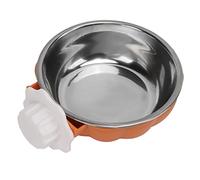 Bol de Chiens Suspendu en Acier Inoxydable 2 en 1 mangeoire détachable pour Chats Chiens Oiseaux Guinée cobaye Forme de Citrouille (Orange)