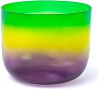 Bol de cristal sonore clair arc-en-ciel F-ton 432 hz + poche -- 20cm