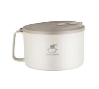 Bol de cuisine - Récipient à nouilles instantanées en acier inoxydable, 1100 ml, support alimentaire multi-usage, couvercle anti-poussière avec poignée sécurisée, design léger, portable, matériau