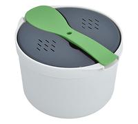 Bol de Cuisson au Riz Grand Bol pour ondes, 2L Cuiseur à Pâtes Cuiseur à Vapeur avec Couvercle et Cuillère, Batterie de Cuisine au ondes pour Quinoa, Poulet, Avoine et (Vert)