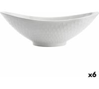 Bol de cuisson Quid Gastro Ovale en céramique Blanc (21,5 x 12,5 x 7 cm) (6 pièces)
