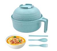 Bol de cuisson Ramen - Bol à nouilles ramen avec baguettes et cuillère - Bol à ramen avec baguettes et cuillère - Passe au lave-vaisselle - Pour une cuisson instantanée - Pour dortoir d'étudiant