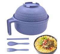 Bol de cuisson Ramen - Bol à nouilles ramen avec baguettes et cuillère - Bol à ramen avec baguettes et cuillère - Passe au lave-vaisselle - Pour une cuisson instantanée - Pour dortoir d'étudiant