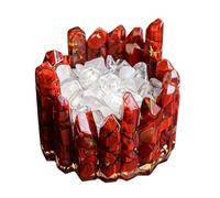 Bol de démagnétisation en résine avec pépites Cristal Naturel, Ornement, Blanc et Jaune, Pierre diffuseur d'arôme sans Flamme, 100g(Dark Red)
