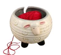 Bol de fil à tricoter - Bol de rangement pour boules de laine en céramique de Panda ou de mouton | Funny Hook Accessory, Non Slip pour le tricotage ou l'unculinello
