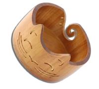 Bol de fil en bois, bol de fil à tricoter, bol de fil de chat, support de fil à crochet, bol de fil fait à la main, bol de rangement de fil avec trous, support de fil, (18 * 18 * 10cm)