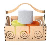 Bol de Fil en Bois - Support de Crochet Fait à la Main - Durable et Lisse - Matériau en Bois Naturel - Sortie Facile du Fil - Accessoire de Tricot élégant - Bol de Rangement Polyvalent pour