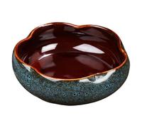 Bol de fleurs rond en céramique pour l'intérieur et l'eau - Pour bonsaï - Pot de fleurs hydroponique NTf422 (café, 15 cm)