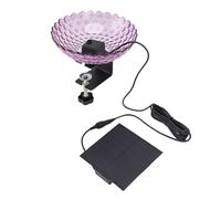 Bol de Fontaine de Bain d'oiseaux, Balustrade Solaire Puits de Bain d'oiseaux de Plastique Stable pour Jardinage vers et Extérieur Extérieur (Purple)