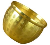 Bol de Fortune Chinois 7,5cm en Cuivre, Style Rétro Traditionnel | Surface Lisse et Couleur Dorée, pour Pièces et Potpourri, Comptoir Boutique ou Bar