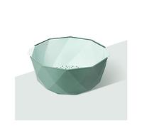 bol de fruits Plateau à fruits salon cuisine maison Double lavage panier à légumes panier à fruits bleu vert rose bol à fruits plateau de service(Green_Small)