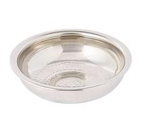 Bol de hammam rond oriental en laiton cassal de 14 cm - Argenté - Décoration orientale avec bord haut - Plat de service marocain rond - Décoration argentée orientale sur la table