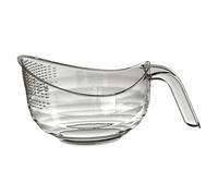 Bol de lavage à riz avec poignée passoire passoire filtre passoire passoire pour riz, fruits, légumes 26,5 x 19,5 x 12,6 cm - Gris