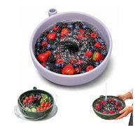 Bol de lavage Berry | Nettoyeur de fruits et légumes rotatif automatique avec drainage | Passoire multifonction | pour mûres, raisins, salades, maison, cuisine, camping (#07)