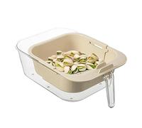 Bol de lavage de fruits - Panier télescopique double couche, rangement plat pliable | Joint d'effondrement en Silicone, capacité de 2 litres, couvercle de crépine amovible, boucle de crochet suspendue