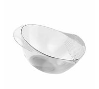 Bol de Lavage de Riz en Plastique, Passoire Multifonction de Rinçage de Riz avec égouttoirs Latéraux pour la Cuisine (Transparent)