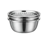 Bol de Lavage en Acier Inoxydable - Multifonctionnel,Set De Bol Passoire 26 Cm - Pour Laver Les Légumes Égoutter Le Riz Râper Préparation De Repas Salade Cuisine Maison