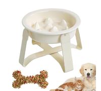 Bol de mangeoire lent de chien - Assiette en métal en céramique, conception anti-suintement, support robuste, base antidérapante, accessoires d'alimentation pour animaux de compagnie durables, solutio
